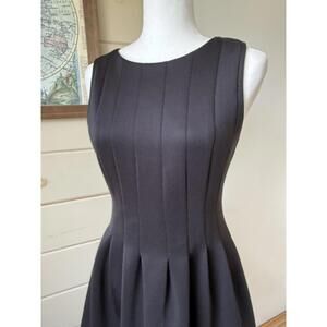 VINCE CAMUTO Black Dress 6 Pleated Fit&Flare Pockets Cocktail Career MSRP $128